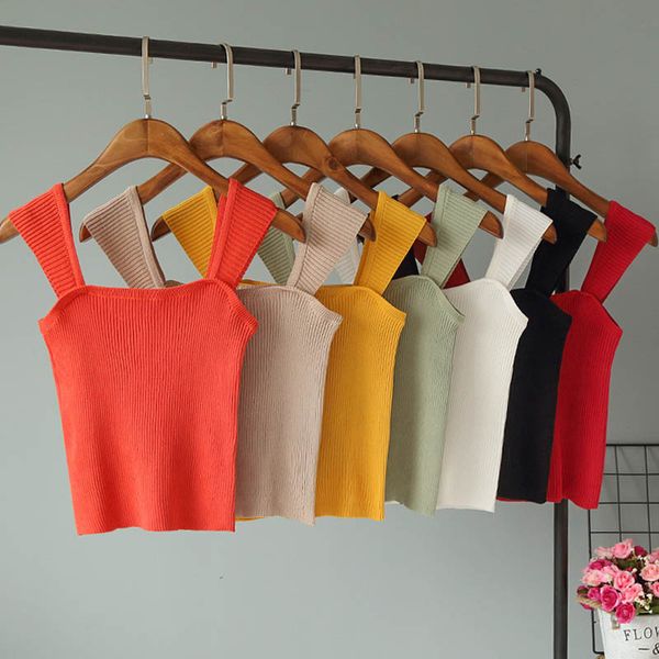korean version of women's summer/spring small pure and fresh square collar knitting short vest women casual sleeveless solid top, White
korean version of women's summer/spring small pure and fresh square collar knitting short vest women casual sleeveless solid top, White