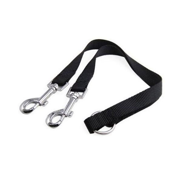 nylon coupler double dog lead, 1 leash leads 2 dogs