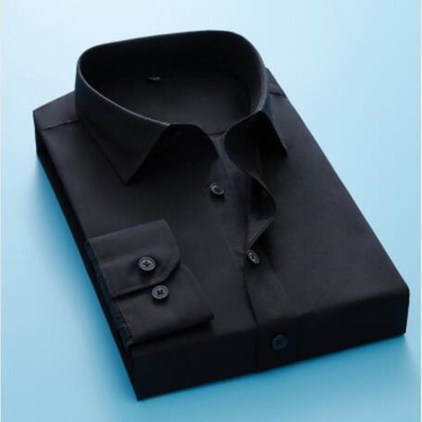 new style mens shirts long sleeve casual solid male black white dress shirt formal work office menswear camisa masculina 4xl, White;black
new style mens shirts long sleeve casual solid male black white dress shirt formal work office menswear camisa masculina 4xl, White;black