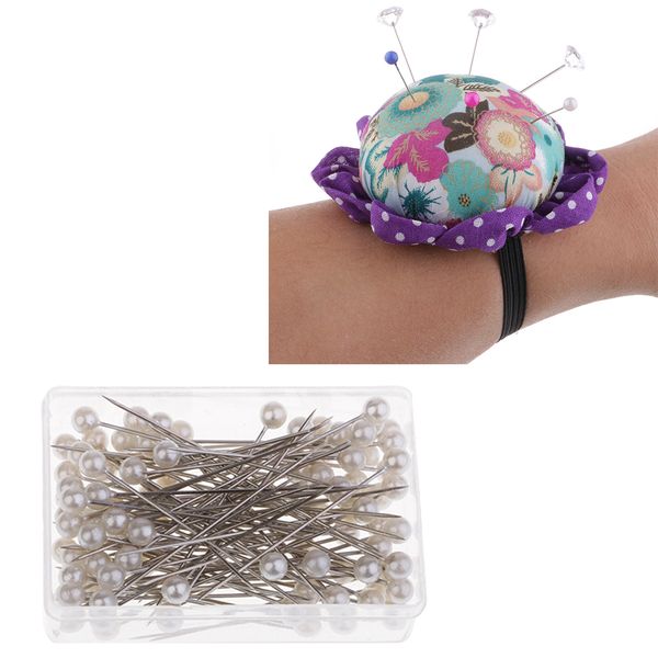 wrist wearable pin cushion and 1 box (100pcs) bead head pins, diy sewing accessories, Black
wrist wearable pin cushion and 1 box (100pcs) bead head pins, diy sewing accessories, Black