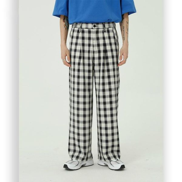 male women japan korea streetwear vintage fashion long trousers straight suit pants men casual plaid pant, Black
male women japan korea streetwear vintage fashion long trousers straight suit pants men casual plaid pant, Black