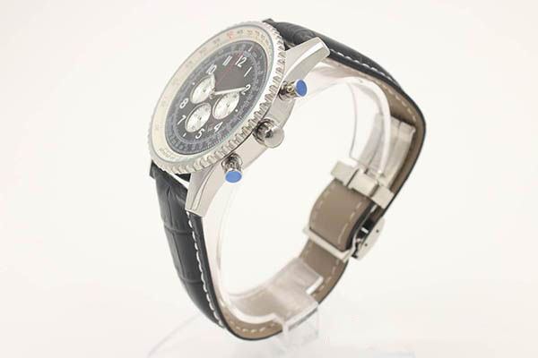men 46mm new style dial black briel nvatimer watch quartz watch movement leather men male band lexog, Slivery;brown
men 46mm new style dial black briel nvatimer watch quartz watch movement leather men male band lexog, Slivery;brown