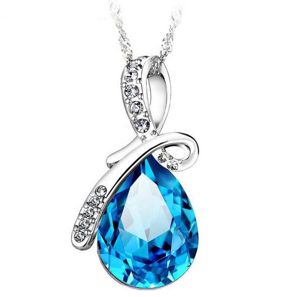 925 sterling silver pendant necklace luxurious blue austrian crystal angel's tear sapphire jewelry bohemian women wedding pendant brand
925 sterling silver pendant necklace luxurious blue austrian crystal angel's tear sapphire jewelry bohemian women wedding pendant brand