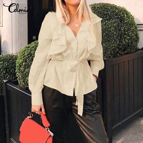2019 plus size v-neck solid blouses women long sleeve tunic casual ruffles shirts ladies elegant work party blusas 5xl, White
2019 plus size v-neck solid blouses women long sleeve tunic casual ruffles shirts ladies elegant work party blusas 5xl, White