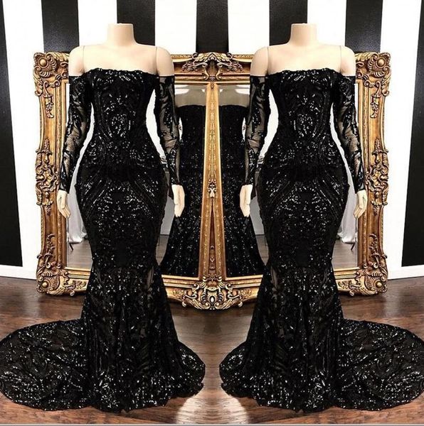 black off the shoulder mermaid evening party dresses 2020 new long sleeve sequined lace sweep train formal prom dresses bc1422, Black;red
black off the shoulder mermaid evening party dresses 2020 new long sleeve sequined lace sweep train formal prom dresses bc1422, Black;red