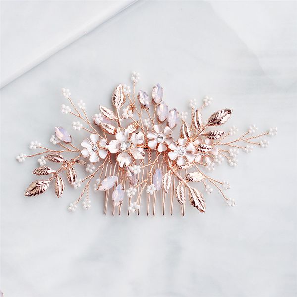 crystal rose gold wedding hair comb handmade flower bridal hair jewelry pins opal delicate women prom headpiece my3498, Golden;white
crystal rose gold wedding hair comb handmade flower bridal hair jewelry pins opal delicate women prom headpiece my3498, Golden;white