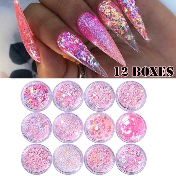 12 bottles/set holographic nail glitter mix star round heart flakes mermaid irregular paillette diy sequins nail art decor kits, Silver;gold
12 bottles/set holographic nail glitter mix star round heart flakes mermaid irregular paillette diy sequins nail art decor kits, Silver;gold