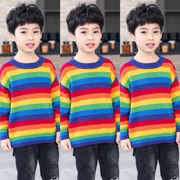 ffe3i 2019 children's sweater small and medium-sized children's round collar sweater pullover pullover pure cotton knitted rainbow, Blue
ffe3i 2019 children's sweater small and medium-sized children's round collar sweater pullover pullover pure cotton knitted rainbow, Blue