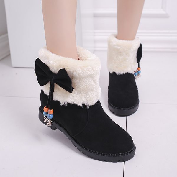 2019 ankle boots for women bow wedges winter shoes women warm slip on boots size botas mujer erf56, Black
2019 ankle boots for women bow wedges winter shoes women warm slip on boots size botas mujer erf56, Black