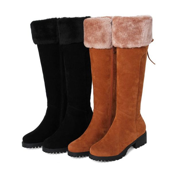 winter snow boots for women designer fahion plush chunky heel shoes female knee boots, Black
winter snow boots for women designer fahion plush chunky heel shoes female knee boots, Black