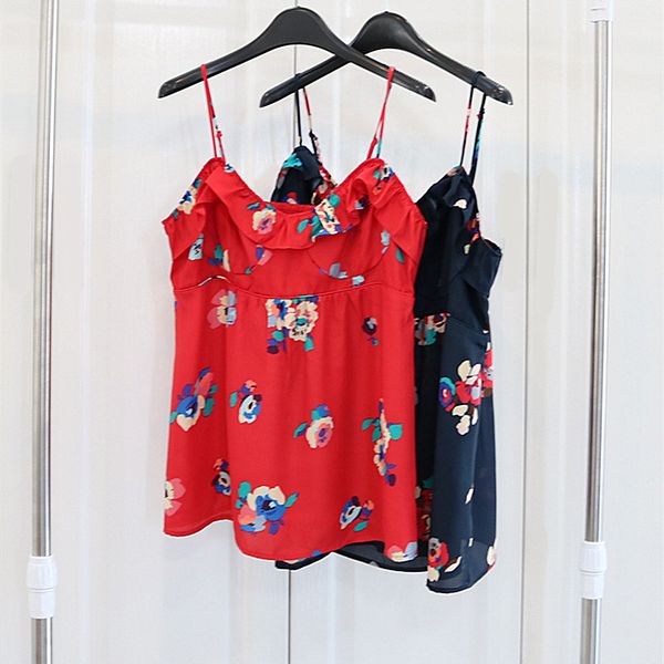 cute floral print chiffon camis sun tank vest, White
cute floral print chiffon camis sun tank vest, White