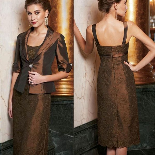 two piece mother of the bridal dresses spaghetti strap appliqued lace wedding guest dress elegant satin knee-length party dress custom made, Black;red
two piece mother of the bridal dresses spaghetti strap appliqued lace wedding guest dress elegant satin knee-length party dress custom made, Black;red