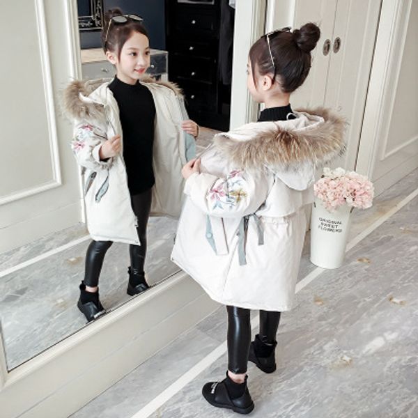 new 5-10 year old girl cotton coat thick autumn and winter coat long embroidered cotton fashion hooded, Blue;gray
new 5-10 year old girl cotton coat thick autumn and winter coat long embroidered cotton fashion hooded, Blue;gray