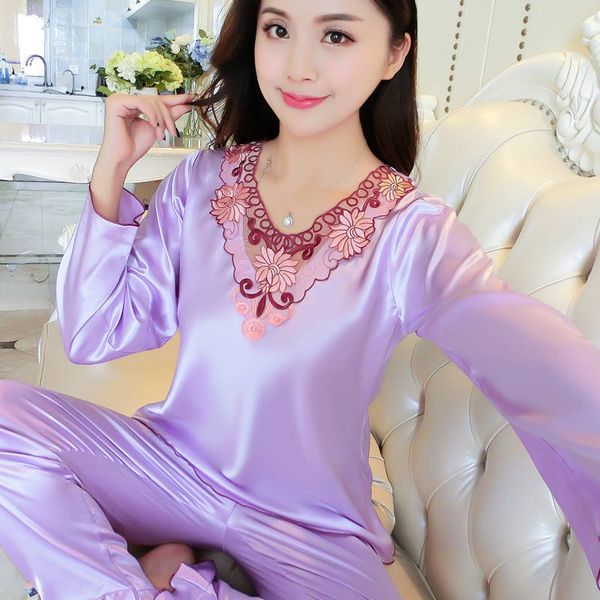 2020 spring women satin silk pajamas sets summer lace sleepwear pijama home wear sleep lounge nightwear pyjama women pjs, Black;red
2020 spring women satin silk pajamas sets summer lace sleepwear pijama home wear sleep lounge nightwear pyjama women pjs, Black;red