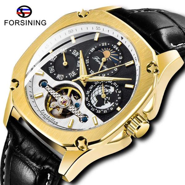 forsining mechanical automatic watches auto date mens watch leather strap big dial skeleton clock, Slivery;brown
forsining mechanical automatic watches auto date mens watch leather strap big dial skeleton clock, Slivery;brown