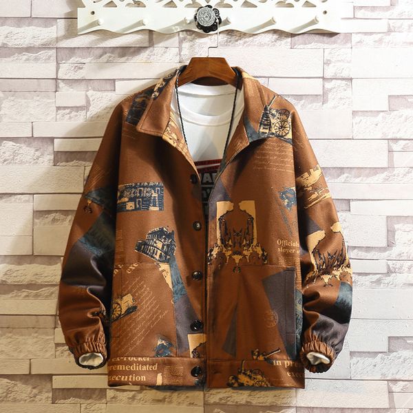 2019 autumn clothing new style men fashion printed jacket men casual loose and plus-sized woolen cloth jacket, Black;brown
2019 autumn clothing new style men fashion printed jacket men casual loose and plus-sized woolen cloth jacket, Black;brown