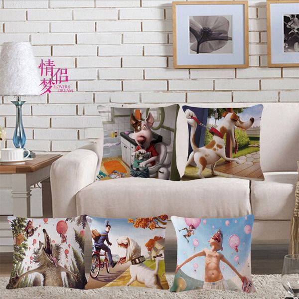 originality cartoon cotton flax pillow back cushion loose coat
