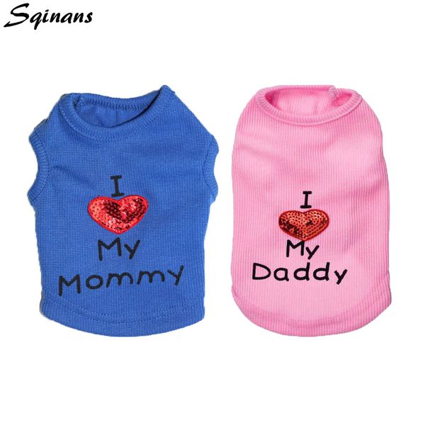 sqinans 1pc i love my daddy mommy dog clothes xxs/xs/s/m/l pet puppy shirt bling heart small dog vest for teddy chihuahua
sqinans 1pc i love my daddy mommy dog clothes xxs/xs/s/m/l pet puppy shirt bling heart small dog vest for teddy chihuahua