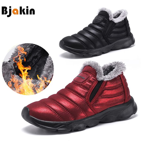 bjakin winter pu waterproof snow boots women men running shoes red black sport sneakers fur cotton warmth trainers
bjakin winter pu waterproof snow boots women men running shoes red black sport sneakers fur cotton warmth trainers