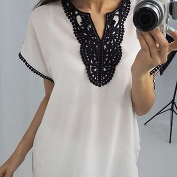 2019 summer chiffon women blouses vintage lace crochet casual ruffles flare large elegant loose 5xl big plus sizes shirts, White
2019 summer chiffon women blouses vintage lace crochet casual ruffles flare large elegant loose 5xl big plus sizes shirts, White