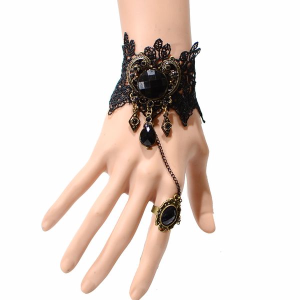 gothic retro vintage black lace bracelet ring set wedding party for women, Golden;silver
gothic retro vintage black lace bracelet ring set wedding party for women, Golden;silver