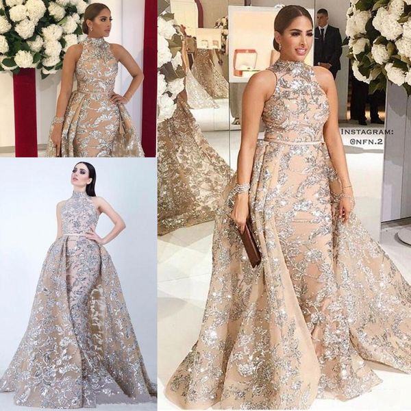 Luxury Sequined Appliques Overskirt Mermaid Evening Dresses Yousef Aljasmi Dubai Arabic High Neck Plus Size Prom Dresses Party Gowns
Luxury Sequined Appliques Overskirt Mermaid Evening Dresses Yousef Aljasmi Dubai Arabic High Neck Plus Size Prom Dresses Party Gowns