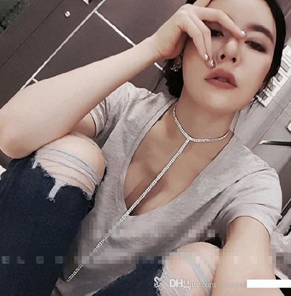 hipster full diamond crystal sweater chain tassel t-necklace, Gray
hipster full diamond crystal sweater chain tassel t-necklace, Gray