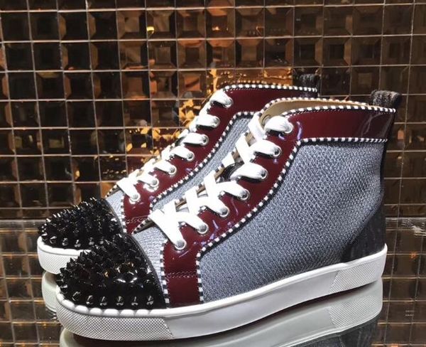 with box fashion designer spikes sneaker shoes men women red bottom high sneakers walking flats outdoor trainers shoes, Black
with box fashion designer spikes sneaker shoes men women red bottom high sneakers walking flats outdoor trainers shoes, Black