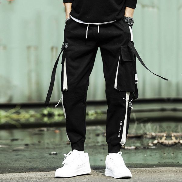 new fashion ribbons cargo pants men casual streetwear pants hip hop trendy youth slim pants stylish men's jogger trousers, Black
new fashion ribbons cargo pants men casual streetwear pants hip hop trendy youth slim pants stylish men's jogger trousers, Black