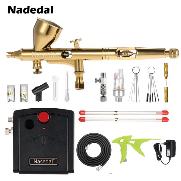 nasedal nt-18 mini airbrush compressor kit dual-action airbrush spary paint gun for nail art for cake car painting makeup model
nasedal nt-18 mini airbrush compressor kit dual-action airbrush spary paint gun for nail art for cake car painting makeup model