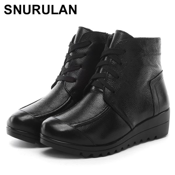 snurulan 2018 winter women shoes woman genuine leather wedges ankle boots warm snow boots women, Black
snurulan 2018 winter women shoes woman genuine leather wedges ankle boots warm snow boots women, Black