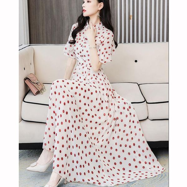 2020 spring summer dot chiffon sweet maxi dresses 3xl plus size vintage runway midi dresses elegant women bodycon party vestidos, Black;gray
2020 spring summer dot chiffon sweet maxi dresses 3xl plus size vintage runway midi dresses elegant women bodycon party vestidos, Black;gray