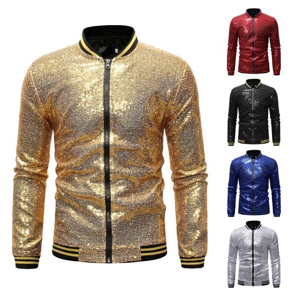 men shiny jacket gold sequin glitter suit jackets male solid zipper nightclub dj stage jacket coats 2019 new clothes, Black;brown
men shiny jacket gold sequin glitter suit jackets male solid zipper nightclub dj stage jacket coats 2019 new clothes, Black;brown