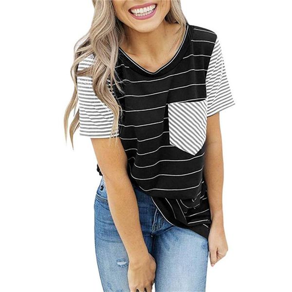 crew neck tshirt summer casual women short sleeve clothes female striped printed fashion designer, White
crew neck tshirt summer casual women short sleeve clothes female striped printed fashion designer, White