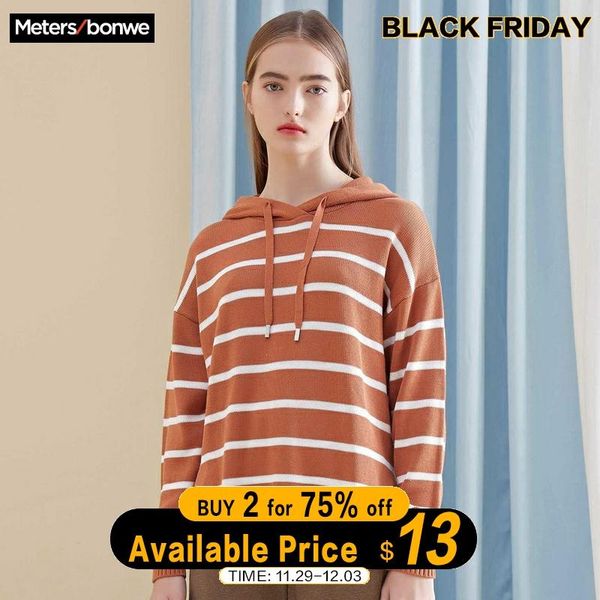 metersbonwe 2019 cotton knitted sweater women hooded striped pullovers autumn winter basic women sweaters slim fit, White;black
metersbonwe 2019 cotton knitted sweater women hooded striped pullovers autumn winter basic women sweaters slim fit, White;black