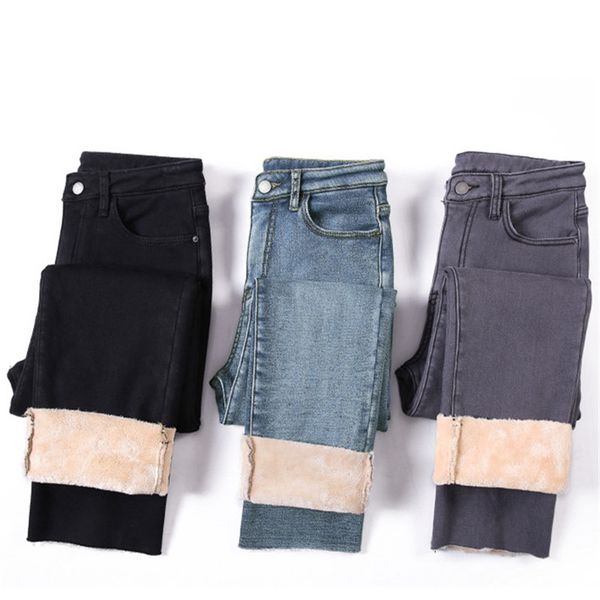 high waist fleece jeans for women winter thicken denim pants fashion snow jeans solid trousers warm streetpants p9242, Blue
high waist fleece jeans for women winter thicken denim pants fashion snow jeans solid trousers warm streetpants p9242, Blue