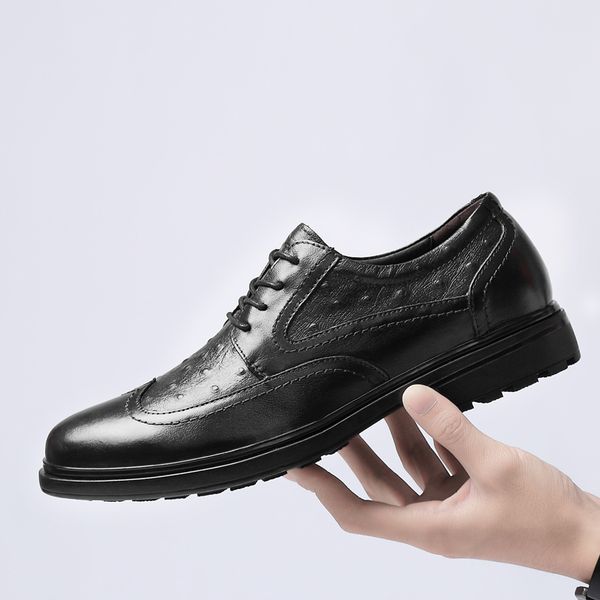 large size 38-56 new trend young men genuine leather casual shoes lace up fashion male shoes leisure comfortable business, Black
large size 38-56 new trend young men genuine leather casual shoes lace up fashion male shoes leisure comfortable business, Black