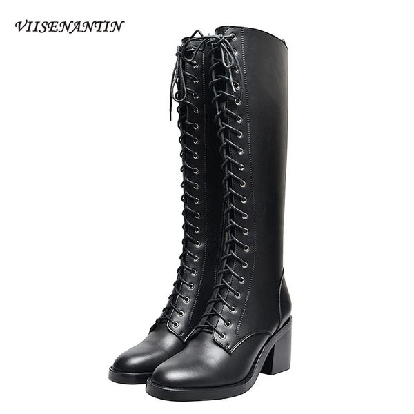 viisenantin leather knight boots female 2019 autumn winter new handsome black front tie knee high boots slim
viisenantin leather knight boots female 2019 autumn winter new handsome black front tie knee high boots slim