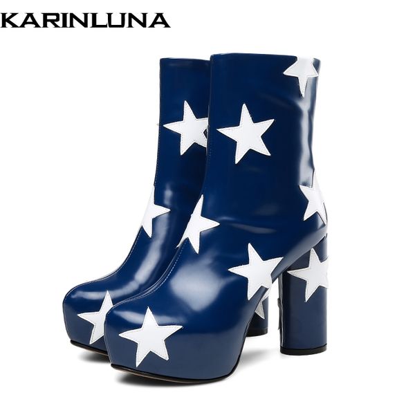 karin brand design 2019 large size 34-43 genuine leather women's shoes ankle boots fashion high heels stars platform boots, Black
karin brand design 2019 large size 34-43 genuine leather women's shoes ankle boots fashion high heels stars platform boots, Black