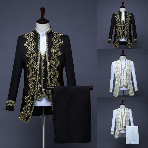 3 piece set men's royal court suit tuxedo suit ( jacket + vest + pants) prince slim clothing luxury wedding, prom party tuxedos, Gray
3 piece set men's royal court suit tuxedo suit ( jacket + vest + pants) prince slim clothing luxury wedding, prom party tuxedos, Gray
