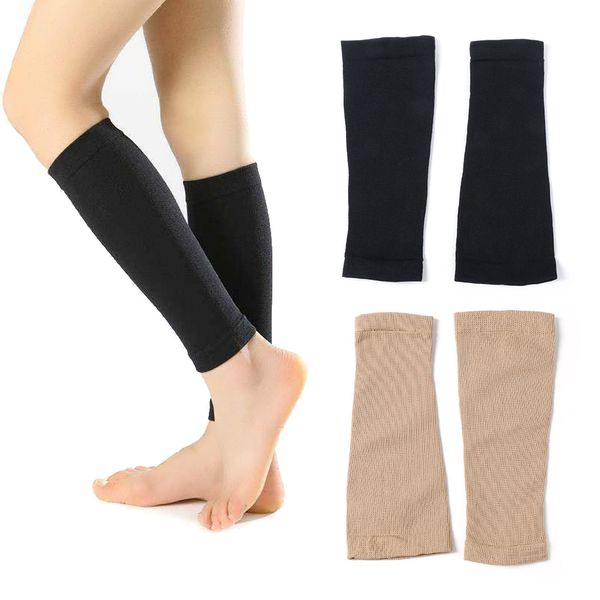 

1 pair autumn winter women men medical support leg shin socks varicose veins calf sleeve compression brace wrap leg shaping, Black;white