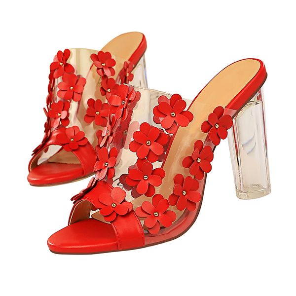 2020 summer women pink 9.5cm high heels mules thick clear block heels slides flower transparent heels peep toe slippers shoes, Black
2020 summer women pink 9.5cm high heels mules thick clear block heels slides flower transparent heels peep toe slippers shoes, Black