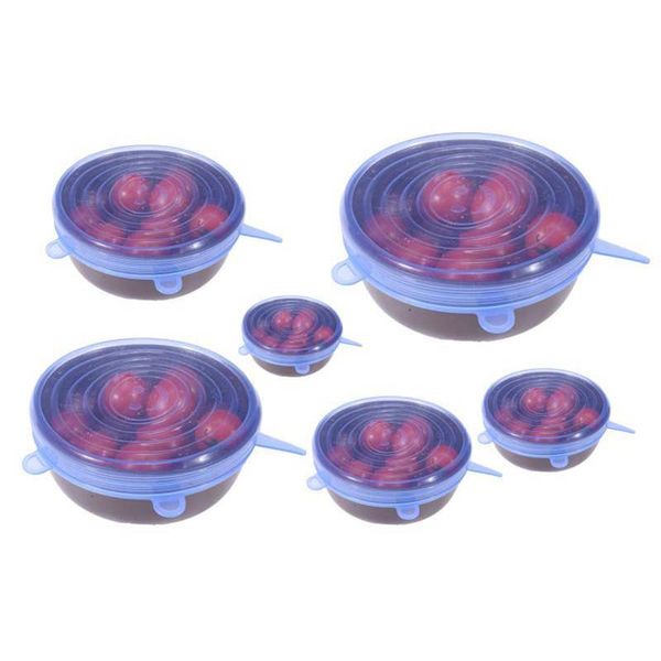 6 pcs reusable silicone pot lid bowl covers wrap stretchable preservative film
6 pcs reusable silicone pot lid bowl covers wrap stretchable preservative film