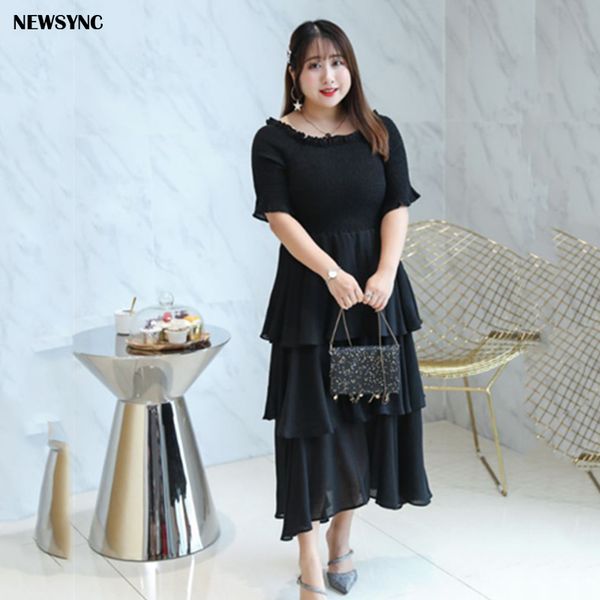 newsync ladies dresses 2020 new summer spring women off shoulder tiered big size 4xl 5xl patchwork female long layered dress, Black;gray
newsync ladies dresses 2020 new summer spring women off shoulder tiered big size 4xl 5xl patchwork female long layered dress, Black;gray