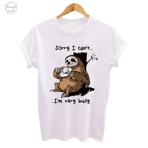 cartoon sloth print women t shirt casual short sleeve tee female clothes cute style tumblr tshirts camiseta mujer, White
cartoon sloth print women t shirt casual short sleeve tee female clothes cute style tumblr tshirts camiseta mujer, White