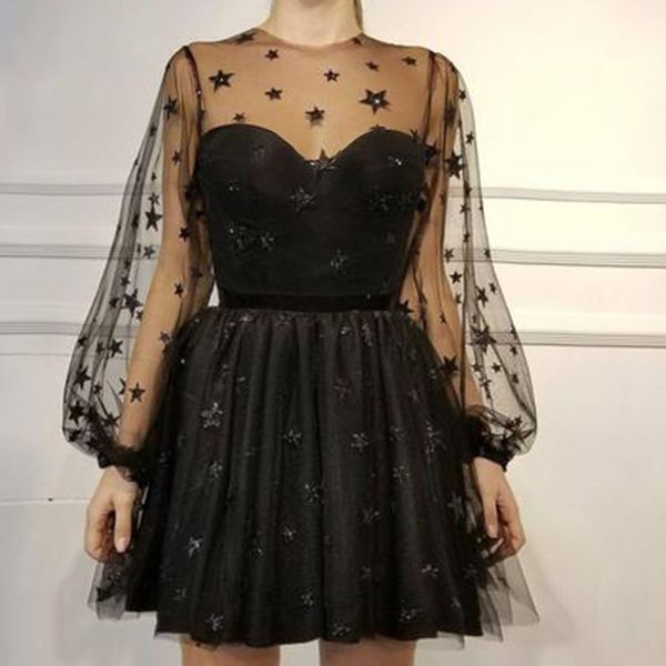 fashion summer dress ladies casual woman clothes women designer dresses sequins stars fairy perspective gauze skirt tuxedo dress, Black;gray
fashion summer dress ladies casual woman clothes women designer dresses sequins stars fairy perspective gauze skirt tuxedo dress, Black;gray