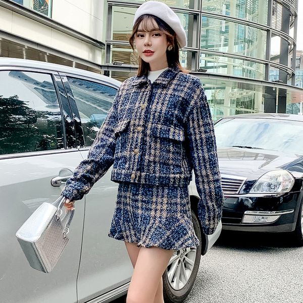 cbafu autumn winter thicken woolen 2 piece set women tweed warm short jacket mini skirt suit coat outwear plaid skirt set p636, White
cbafu autumn winter thicken woolen 2 piece set women tweed warm short jacket mini skirt suit coat outwear plaid skirt set p636, White