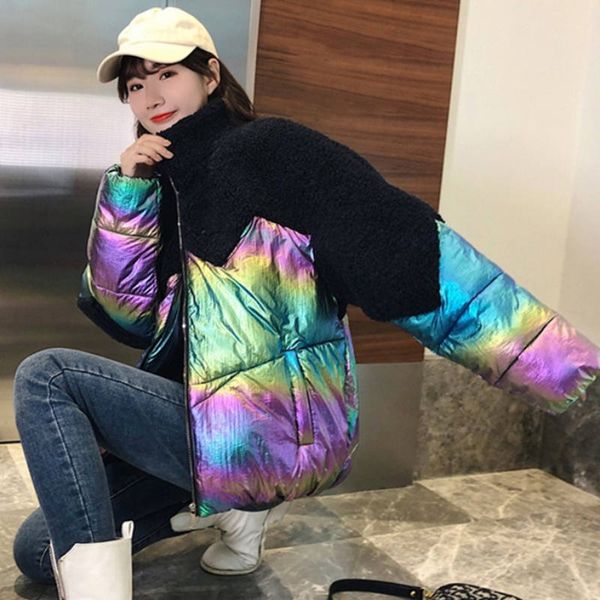 lambs wool stitching short women winter jacket stand collar warm womens coats parkas mujer down cotton padded jacket coat c5991, Black
lambs wool stitching short women winter jacket stand collar warm womens coats parkas mujer down cotton padded jacket coat c5991, Black