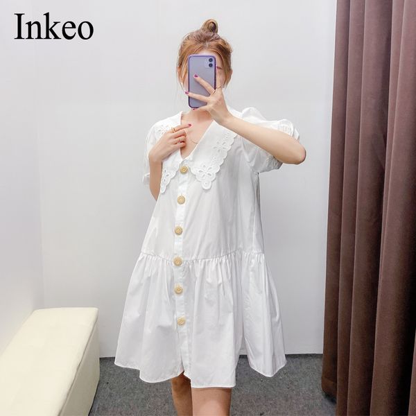 white cotton women casual mini dress 2020 summer short sleeve ruffle female embroidery a-line dress fashion vestidos inkeo 9d195, Black;gray
white cotton women casual mini dress 2020 summer short sleeve ruffle female embroidery a-line dress fashion vestidos inkeo 9d195, Black;gray