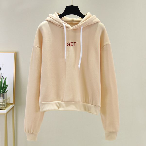 2019 new social harajuku hoodies for girls solid color hooded women's sweatshirt long-sleeved winter velvet thickening coat, White
2019 new social harajuku hoodies for girls solid color hooded women's sweatshirt long-sleeved winter velvet thickening coat, White